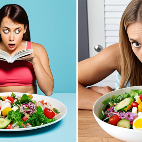 Home 11 **
A split image: On one side, a vibrant, healthy individual enjoying a personalized meal based on their DNA results (e.g., colorful salad with ingredients suited to their genetic needs). On the other side, a frustrated person surrounded by conflicting diet books and fitness magazines, looking confused and overwhelmed. The overall theme is empowerment vs. confusion in the context of personalized health.
**