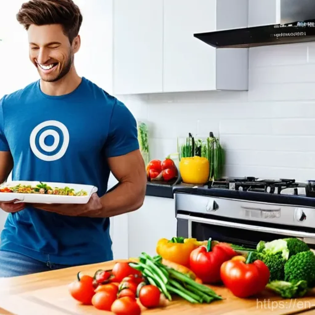 유전자 검사 결과에 따른 생활 습관 변화 - **Prompt 1: Personalized Nutrition Harmony**
"A vibrant, eye-level shot of a young adult (20s-30...