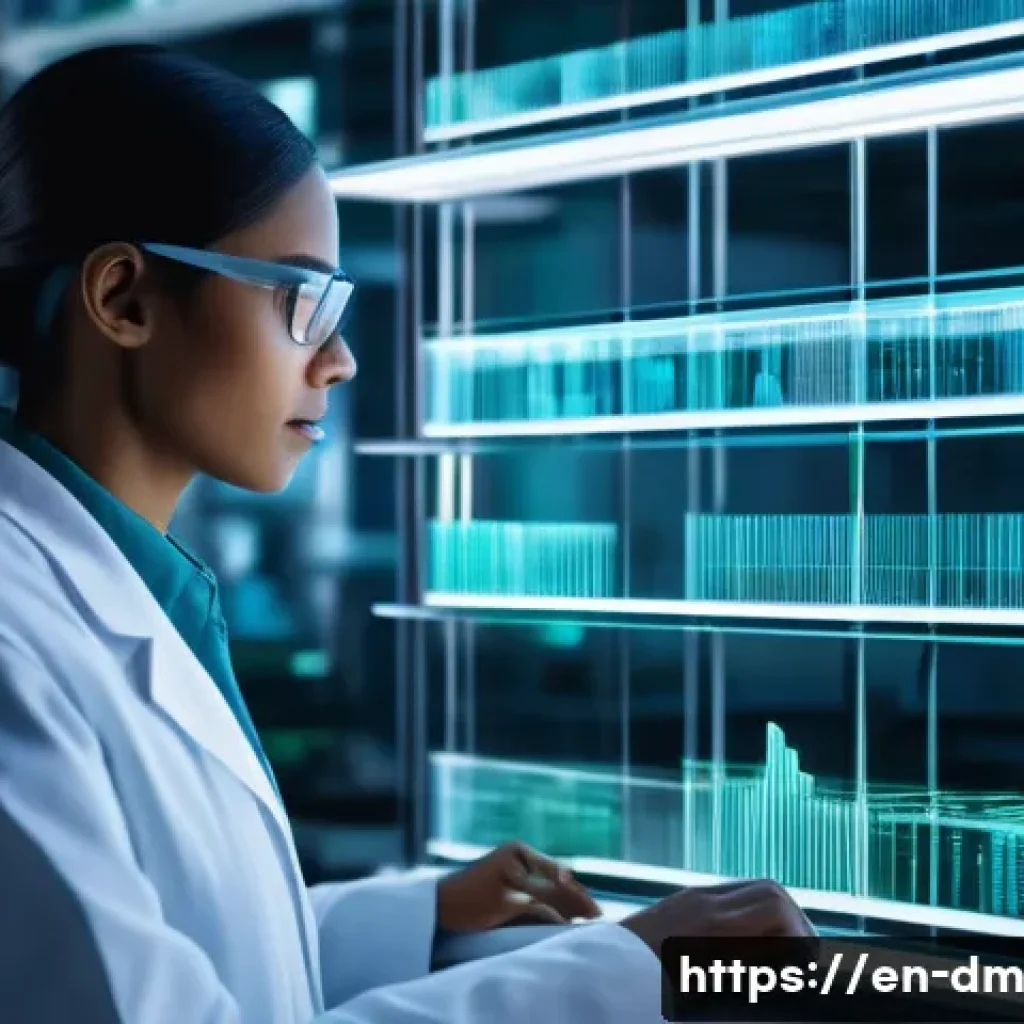유전자 맞춤 건강을 위한 필수 검사항목 - A detailed, futuristic laboratory setting where a diverse group of scientists and healthcare profess...