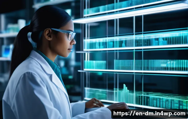 유전자 맞춤 건강을 위한 필수 검사항목 - A detailed, futuristic laboratory setting where a diverse group of scientists and healthcare profess...